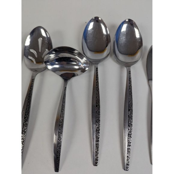 Vintage COVENTRY Stainless 10 Pieces Serving Flatware Set BOUQUET Japan - Picture 3 of 6